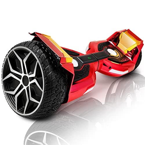 EMAXUSA, 8.5” All Terrain Hover Board, Off Road Self Balancing Scooter with Bluetooth and LED Lights, UL2272 Safety Certified (Red)