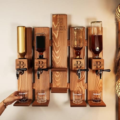 Custom Wedding Gift Wooden Whiskey Dispenser, Anniversary Gift, Housewarming Gift, Personalized Wall Mount Liquor Dispenser, Whiskey Gifts