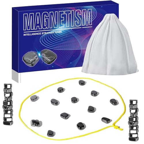 ZDU Magnetic Chess Game with Stones,Magnetic Chess,Magnet Game with String,Magnet Chess Game,Puzzle Strategy Family Magnetism Game