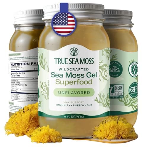 TrueSeaMoss Sea Moss Gel – Made in USA – Wildcrafted Seamoss & Jarred Vegetables – Original, Pack of 1 (Labels may Vary)