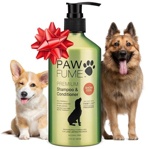 PAWFUME Deshedding Dog Shampoo and Conditioner, Show Dog, 1-Pack – Nourish & Detangle for Silky Soft Coat – Probiotic, Deep-Cleaning, pH-Balanced Formula – Salon-Quality Shampoo for Dogs