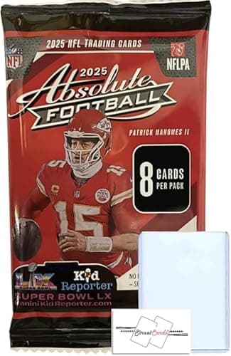 2025 Absolute Football NFL Retail Pack with 8 Trading Cards + Toploader + StreetCards Magnet! Look for The Kaboom Insert!