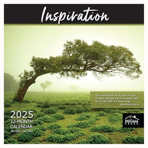 MICASA Inspiration with Motivational Quotes 2025 Wall Calendar 12 Month | 12" x 24" Open | Thick & Sturdy Paper | Giftable | Calendar 2025