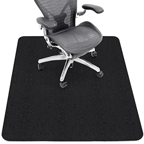 Sycoodeal Office Chair Mat for Hardwood Floor,Office Computer Gaming Chair Mat for Tile Floor,Large Floor Protector Rug,Anti-Slip,Easy to Clean,Pure Black(48"x36")