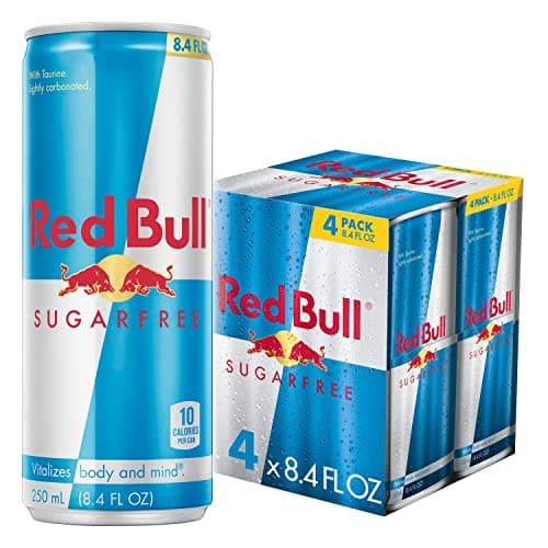 Red Bull Sugar Free Energy Drink with 80mg Caffeine plus Taurine & B Vitamins, 8.4 Fl Oz, Pack of 4 Cans