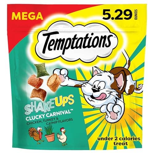 Temptations ShakeUps Crunchy and Soft Cat Treats, Clucky Carnival Flavor, 5.29 oz. Pouch