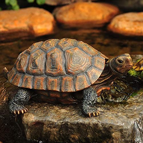 Danmu 1Pc of Polyresin Tortoise Statue, Garden Statues, Outdoor Statues, Garden Ornaments, Yard Statue for Home and Fairy Garden Decor (L 12 9/10" x 9 2/5" x 5 1/2")