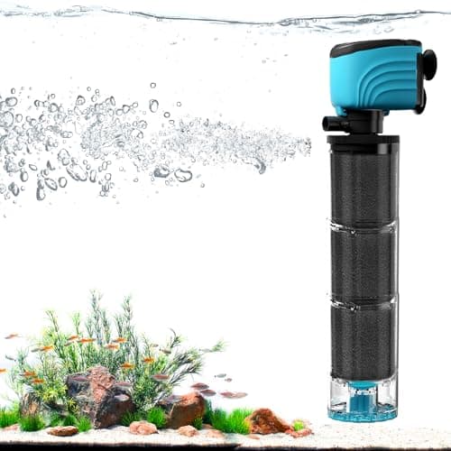 Aulofee Internal Aquarium Filter, Upgraded 100–300 Gallon Fish Tank Filter with Fish Guard, 660GPH Submersible Whisper Pump for Turtle Tank & Small Pond, Debris Tray, Check Valve, Fresh/Saltwater