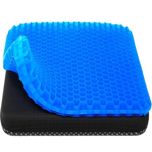 Gel Seat Cushion, Cooling seat Cushion (Super Large & Thick), Breathable Honeycomb Design Absorbs Pressure Points Seat Cushion, Gel Cushion for Office Chair, Home Car seat Cushion for Wheelchair