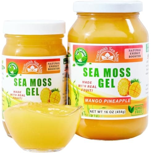 EverSmith Organics - Wildcrafted Irish Sea Moss Gel | Made in USA | Rich in Vitamins & Minerals | Sea Moss Gel Raw | Nutritional Supplement | Mango Pineapple (16 oz)