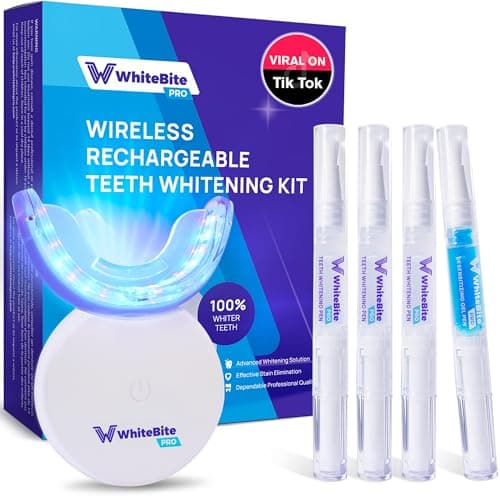 Premium Teeth Whitening Kit for Sensitive Teeth | 32X Dual LED Lights, Teeth whitening Pens (3) and with Remineralizing Pen (1) | Tooth Stain Remover | Enamel Safe