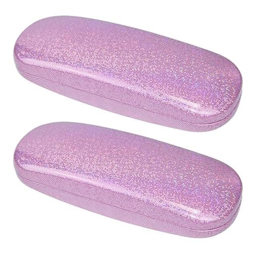 ABAJI 2 PCS Eyeglasses Case Kids Students Reading Glasses Organizer Hard Shell Lint Lining Snap Close Men Women Boys Girls