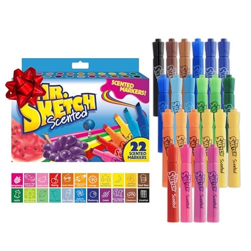 Mr. Sketch Scented Markers, Chisel Tip, Assorted Colors 22 Count - Fun for Kids, Spark Creativity, Holiday Gift, Stocking Stuffer