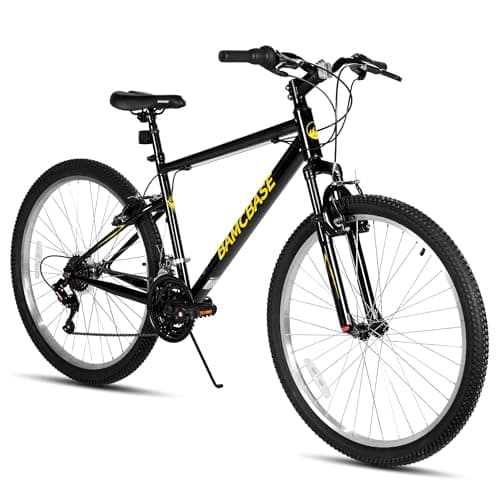 HH HILAND 26 Inch Mountain Bike, Mens Womens MTB with 18 Speeds, High-Tensile Steel Frame, V Brake, Hardtail Bicycle for Adults Black