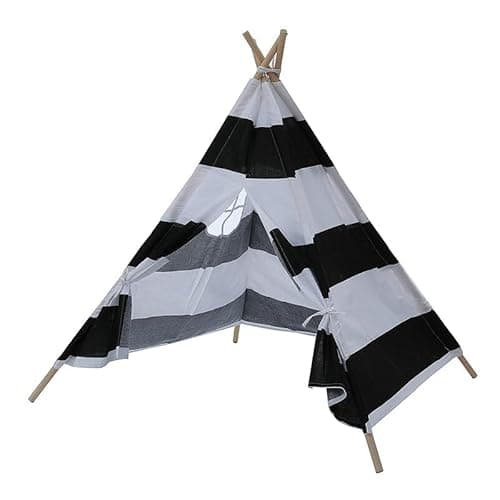 WnewTools 1.35M Large Teepee Tent Kids Cotton Canvas Pretend Play House Boy Girls