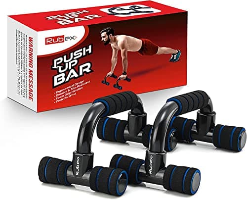 RUBEX Push Up Bars Push Up Handles for Floor Pushup Strength Training with Foam Grip and Non-Slip Handles Structure - for Perfect Floor Home Exercise, Gym and Press Fitness