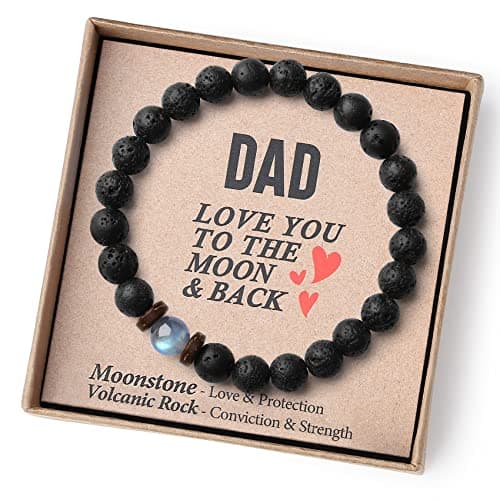 THEMEROL Christmas Gift for Dad 2025 Birthday Men Bracelets Who Wants Nothing Best Dad Ever Gifts Fathers Day from Daughter Son Unique Present Cool Black Beaded Stocking Stuffers Valentines Him
