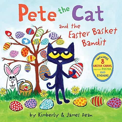 Best Books about Easter #3 from HarperCollins Children's Books Pete the Cat and the Easter Basket Bandit: Includes Poster, Stickers, and Easter Cards!: An Easter And Springtime Book For Kids