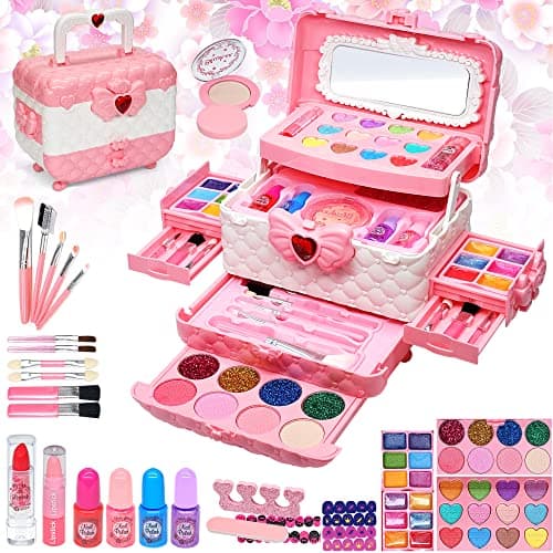 Kids Makeup Sets for Girls - Kids Makeup Sets for Girls 5-8, Maquillaje para Niñas, Play Make Up Kit, Best Toys for Little Girl,Princess Toddler Kid Stuff, Ages 3456789 10 Year Old Girl Birthday Gifts