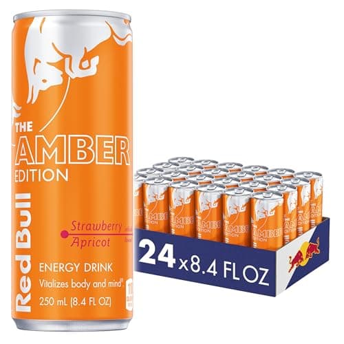 Red Bull Amber Edition Strawberry Apricot Energy Drink, 8.4 Fl Oz, (Pack of 24)