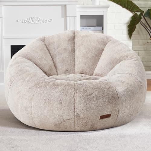 Hobestluk Bean Bag Chairs Large Bean Bag Couch for Adults Stuffed Sofa Chair Comfy Giant Bean Bag Chair with Spacious Design for Reading, Playing or Relaxing (Brown)