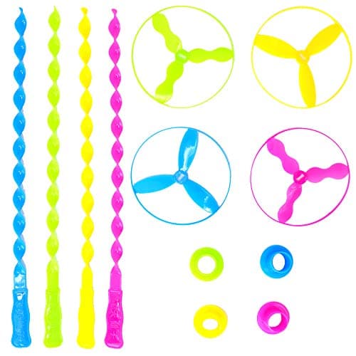 Big Mo's Toys Flying Discs - Twist Disc Flyer Saucers with Launchers for Party Favors and Prizes Outdoor Toy - 40 Sets