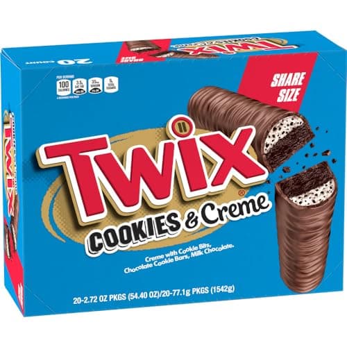 TWIX Cookies & Creme Chocolate Cookie Bar Candy, 4 To Go Size 2.87-Ounce (Pack of 20)