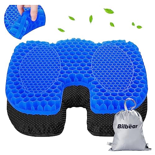 Bilbear Anti Slip Gel Kayak Seat Cushion Breathable U Shape Seat Pad for Sit in Kayaks, Canoe, Boat and Fishing,Waterproof Inflatable Thicken Seat Cushion for Kayak Accessories Equipment(Royal Blue)