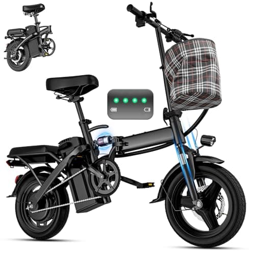 Furider Electric Bike for Adults and Teens, 560W Motor 24MPH Compact Commuter Ebike, 48V 10Ah Battery, 32 Miles Range, 3 Shock Absorbers, 14" Mini Foldable Electric Bicycles with UL 2849 Certified