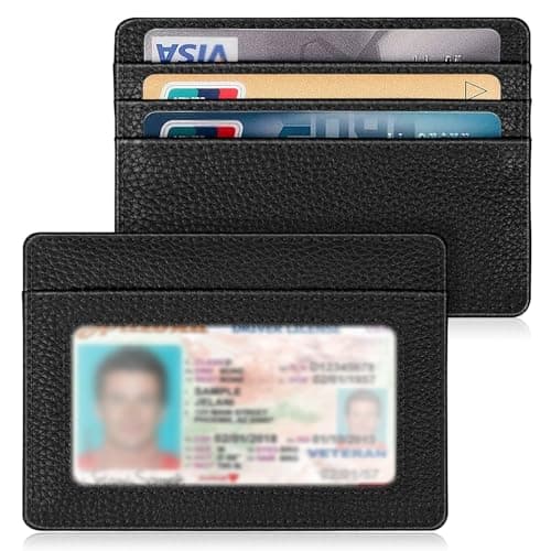 Fintie Slim Minimalist Front Pocket Wallet, RFID Blocking Credit Card Holder Card Cases with ID Window for Men Women, Black