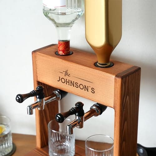 Wedding Gift Personalized Wooden Whiskey Decanter, Liquor Dispenser, Engagement Gift, Newlywed Gift, Couple First Christmas Gift Idea