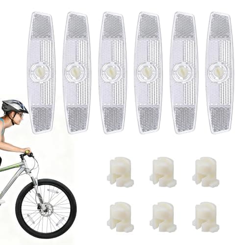 DOPENSPI 6 PCS Bike Wheel Reflectors, Bike Spoke Reflectors Bicycle Reflector Bicycle Wheel Spoke Reflector Night Riding Safety Warning Accessories for Mountain Bikes Road Bikes Night Cycling Decorati