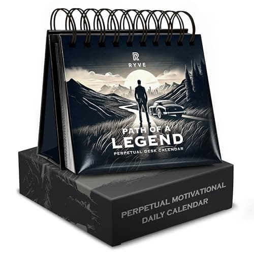 RYVE Motivational Quotes Desk Calendar – 366 Daily Reflections for Personal Growth – Office Accessories and Gifts for Men, Mindfulness Flip Calendar, Inspirational Desk Quote