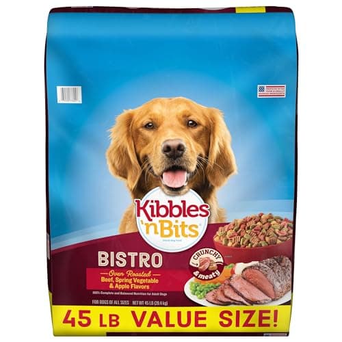 Kibbles 'n Bits Bistro Oven Roasted Beef, Spring Vegetable & Apple Flavors Dry Dog Food, 45 lb. Bag