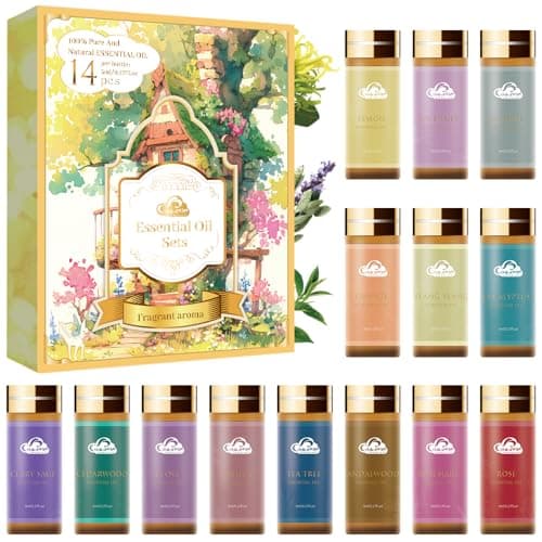 Essential Oils Set, 14 Pcs Fragrance Oils for Skin, Diffusers for Home, Laundry, Fragrance, Candle Making - Tea Tree, Rosemary, Lavender, Vanilla, Eucalyptus and More