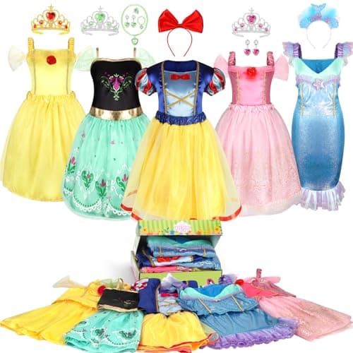 HAMSILY Princess Dress Up Clothes for Little Girls: Princess Costume for Girls Toddler, Girl Toys Age 3 4 5 6 Year Old Girl Birthday Gifts Christmas Gift