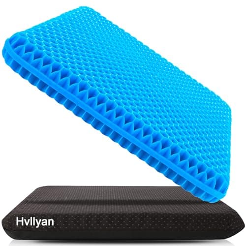 Hvllyan Gel Seat Cushion for Long Sitting (Thick & Extra Large), Gel Cushion for Wheelchair Soft, Gel Chair Cushion, Gel Car Seat Cushion Breathable, Gel Seat Cushion for Office Chair for Hip Pain