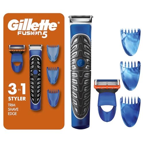 Gillette Styler: Beard Trimmer, Men's Razor & Edger, All Purpose Styler, All-in-one Tool, Shave, Trim & Edge, Waterproof, Fusion Razors for Men / Styler, with 3 Comb Attachments