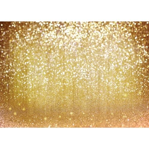 LYWYGG 7x5FT Vinyl Photography Backdrop Golden Particles Speckle Dreamy Fantasy Dreamlike Theme Metal Festive Holiday Party Decorative Photography Backdrop CP-10