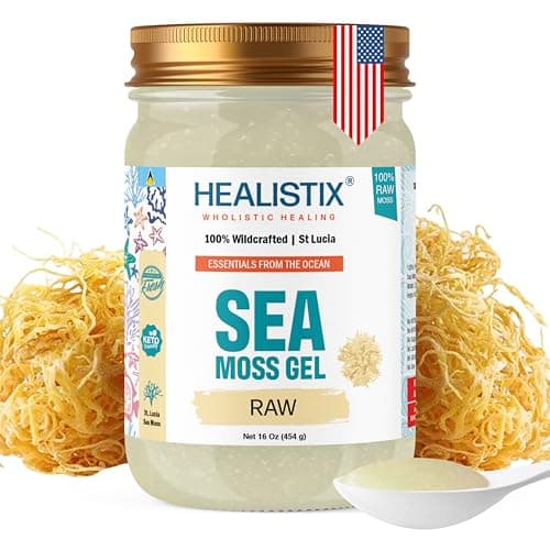 Healistix Raw Sea Moss Gel [16 Oz] - Exquisitely Crafted from Irish Seamoss Wildcrafted in The Pristine Waters of St Lucia, A Natural Delight