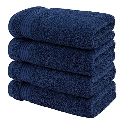 American Veteran Towel, Hand Towels for Bathroom Set of 4, 100% Cotton Turkish Hand Towel Sets Clearance Prime, Soft Hand Face Towels, Navy Blue Hand Towels