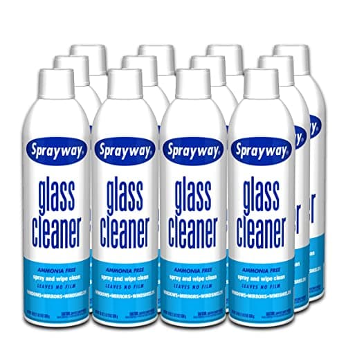 Sprayway Glass Cleaner with Foaming Spray for a Streak-Free Shine for Home and Automotive Use, 19 oz, Pack of 12, White
