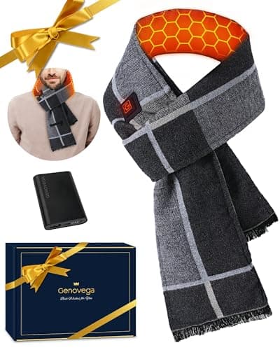 Heated Scarf Gifts Idea for Men Him Dad Husband Boyfriend Couple Brother Friend Who Have Everything Birthday Valentine Father's Day Anniversary Stress Relief Unique Gift Fall Winer Warm Presents Gift