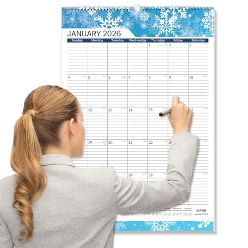 SUNEE 2026 Wall Calendar Large 22.75"x15.5", 21 Month Calendar (Ends June 2027), Vertical Extra Large, Seasons Color