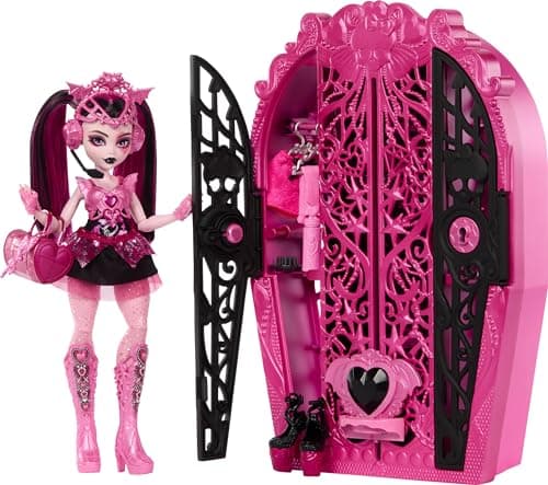 Monster High Skulltimate Secrets Doll & Accessories Set, Monster Mysteries Draculaura with Dress-Up Closet & 19+ Surprises Including Doll Clothes