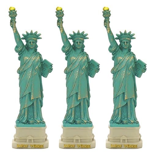 City-Souvenirs (3 Pack) New York City Party Supplies, 3.9" Statue of Liberty Statues Replica Gifts with Copper Tint; Statue of Liberty Souvenir Figurines from New York