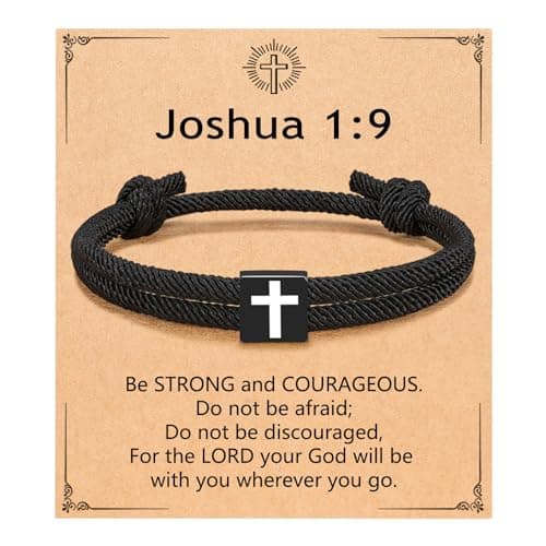 UNGENT THEM Cross Bracelet Men Teen Boy Gifts Ideas Christian Religious 8 12 10 14 16 18 13 15 11 9 Year Old Birthday Baptism Valentines Day Gifts for Kids Teenage Boys Christmas Stocking Stuffers