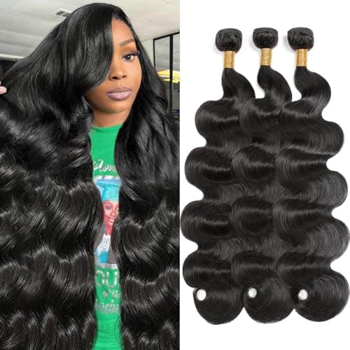 Olsmkis Brazilian Human Hair Bundles 18 20 22 Inch Body Wave 3 Bundles Human Hair 300gm 12A 100% Unprocessed Brazilian Virgin Bundle for Women