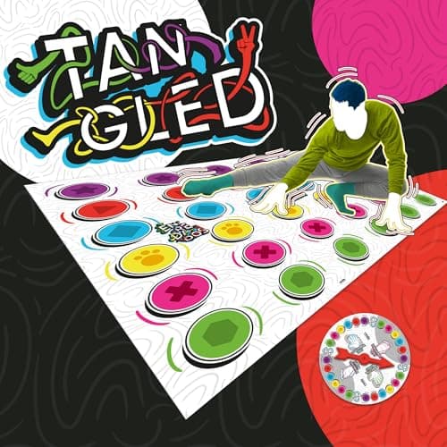 RONDA Tangled Game Family and Friends Board Game Exciting and Fun Twister Style Game, Includes Spinner and Large Play Mat Perfect for Ages 15 and Up