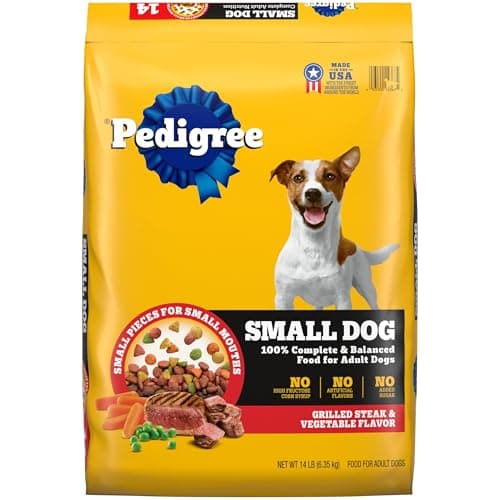 Pedigree Complete Nutrition Adult Small Dog Dry Dog Food, Grilled Steak & Vegetable Flavor, 14 lb. Bag